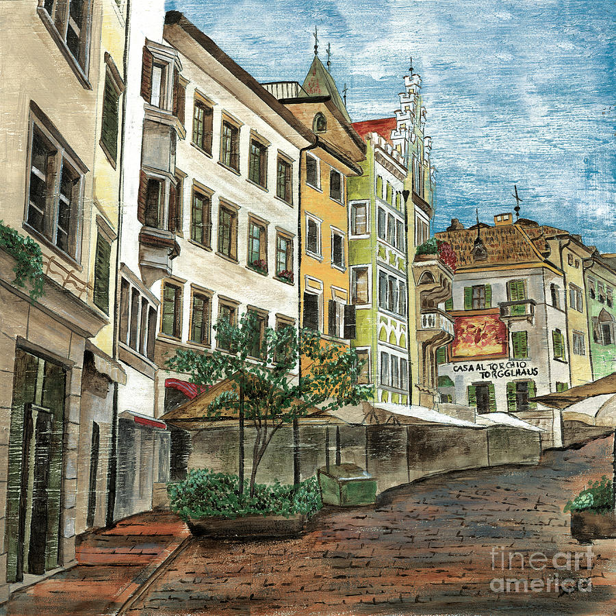 900x900 Italian Village 1 Painting By Debbie Dewitt - Italian Village Painting