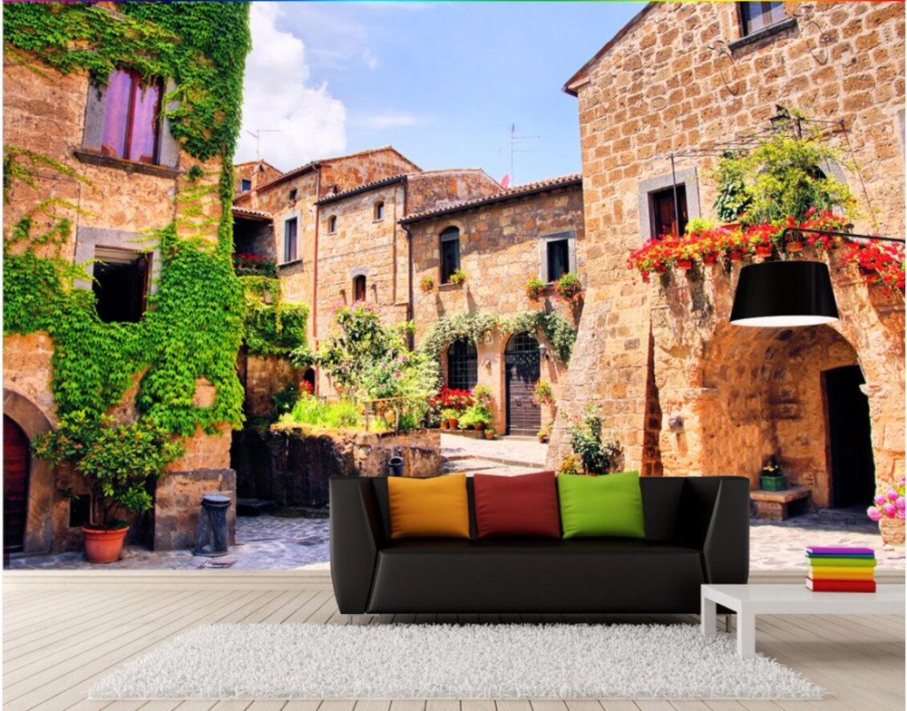 1000x784 Wdbh Custom Mural 3d Wallpaper Italian Town Of Europe Home - Italian Wall Painting