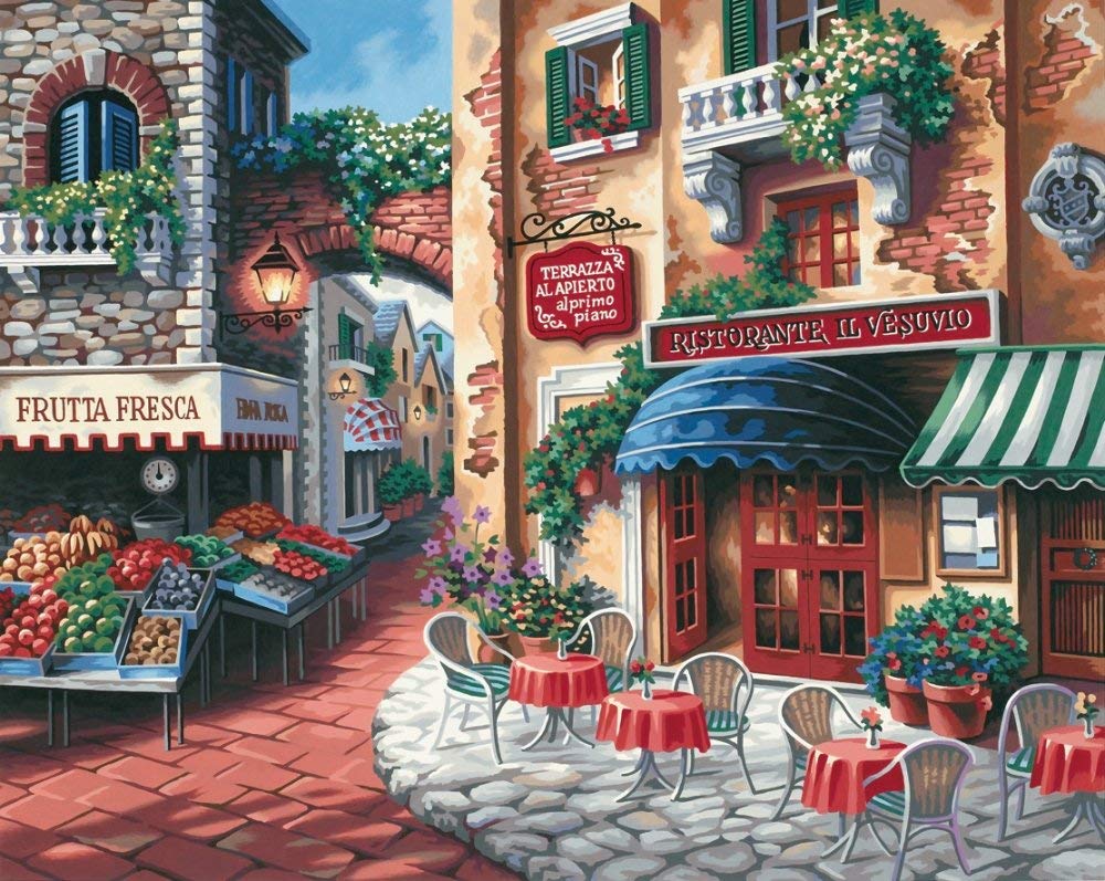 1000x797 Dimensions Paintworks Paint By Numbers Taste Of Italy Kit Amazon - Italy Painting