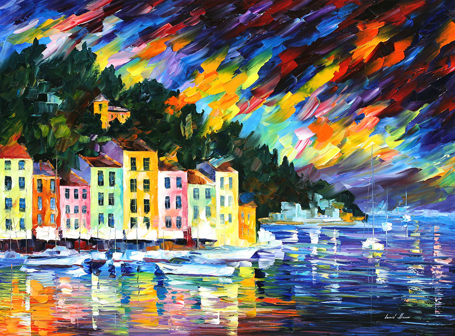 935x692 Portofino Harbour - Italy Painting