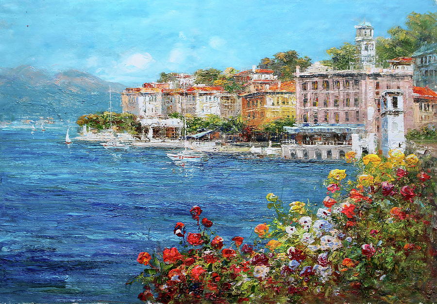 900x626 Bellagio, Lake Como, Italy Painting By Luigi Paulini - Italy Painting