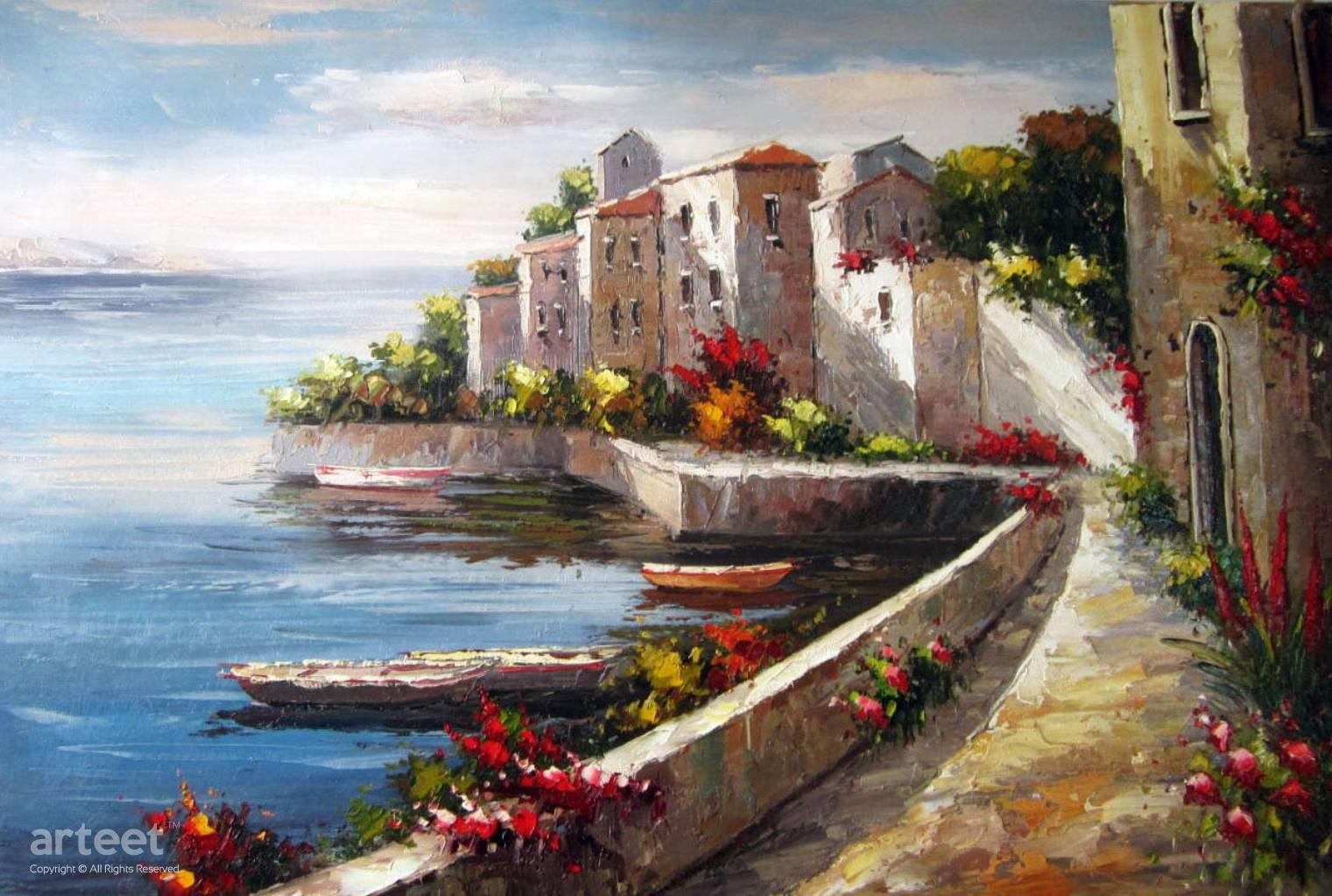 1521x1023 Capri Coast Italy Art Paintings For Sale - Italy Painting