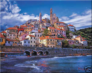 300x239 Cervo Coast Tuscany Original Art Coastline Surreal Beach Italy - Italy Painting