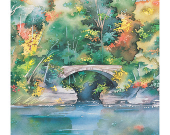 340x270 Cornell University Ithaca Watercolor Cayuga Lake Snow - Ithaca Ny Painting