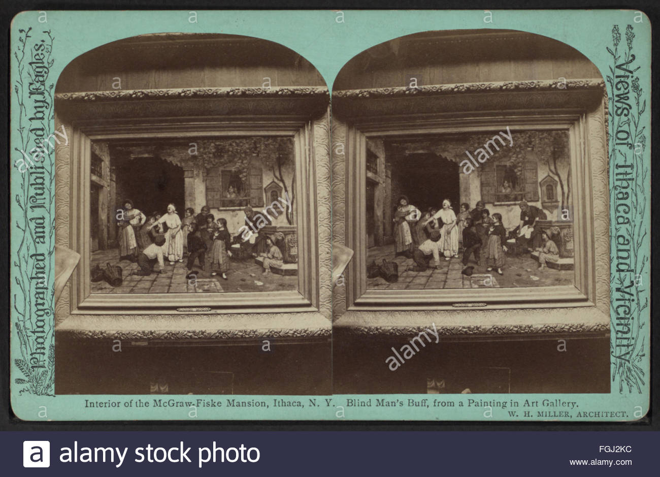 1300x939 Interior Of The Mcgraw Fiske Mansion, Ithaca, N.y. Blind Man'S - Ithaca Ny Painting