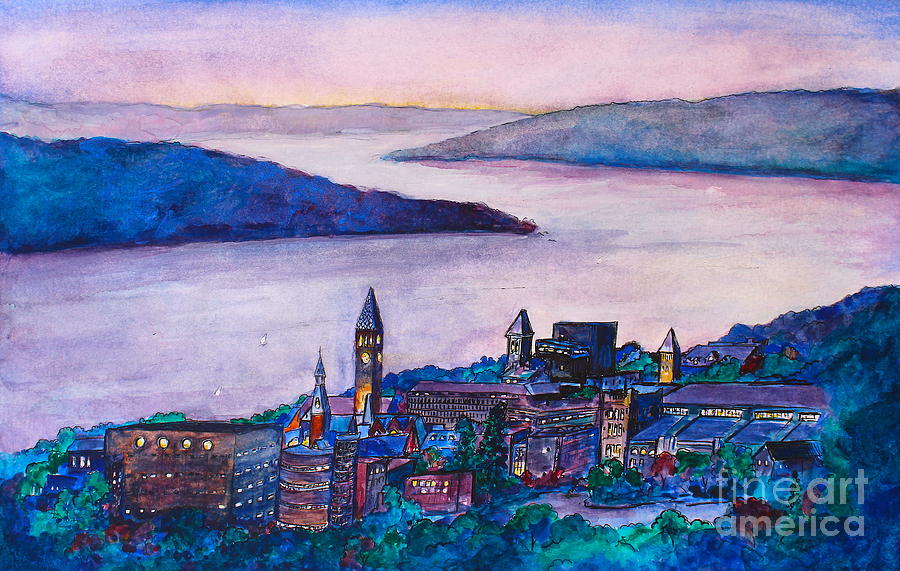 900x571 Ithaca Ny Painting By Melanie Stanton - Ithaca Ny Painting