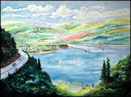 500x370 Painting Cayuga Lake, Ithaca Ny (Original Art By Nari Mistry) - Ithaca Ny Painting
