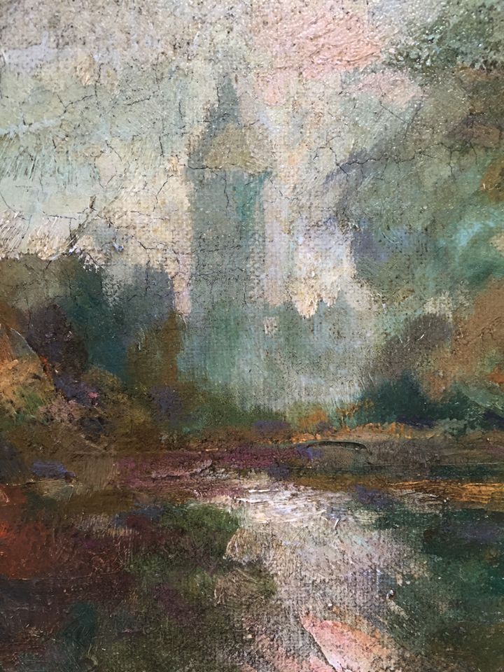 720x960 Copyright Impressionist Oil Painting 1911. Magraw Tower - Ithaca Painting