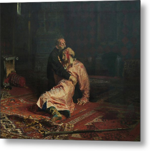 593x600 Ivan The Terrible And His Son Ivan On November 16, 1581 Painting - Ivan The Terrible Painting