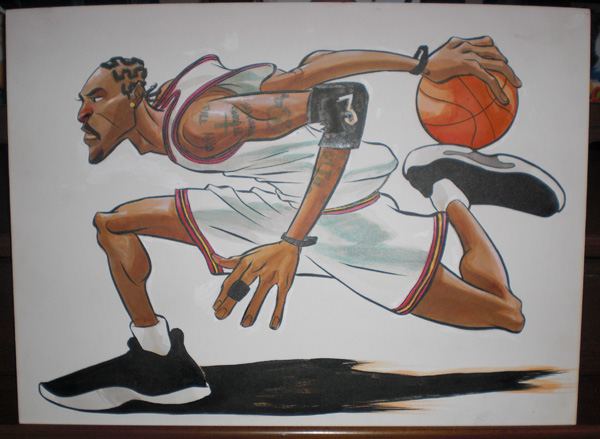 600x439 Allen Iverson Painting By Misterhardtimes - Iverson Painting