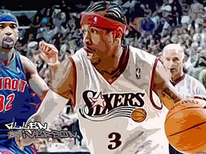 700x525 Allen Iverson 76ers Art Painting Nba Gigantic Print Poster Ebay - Iverson Painting