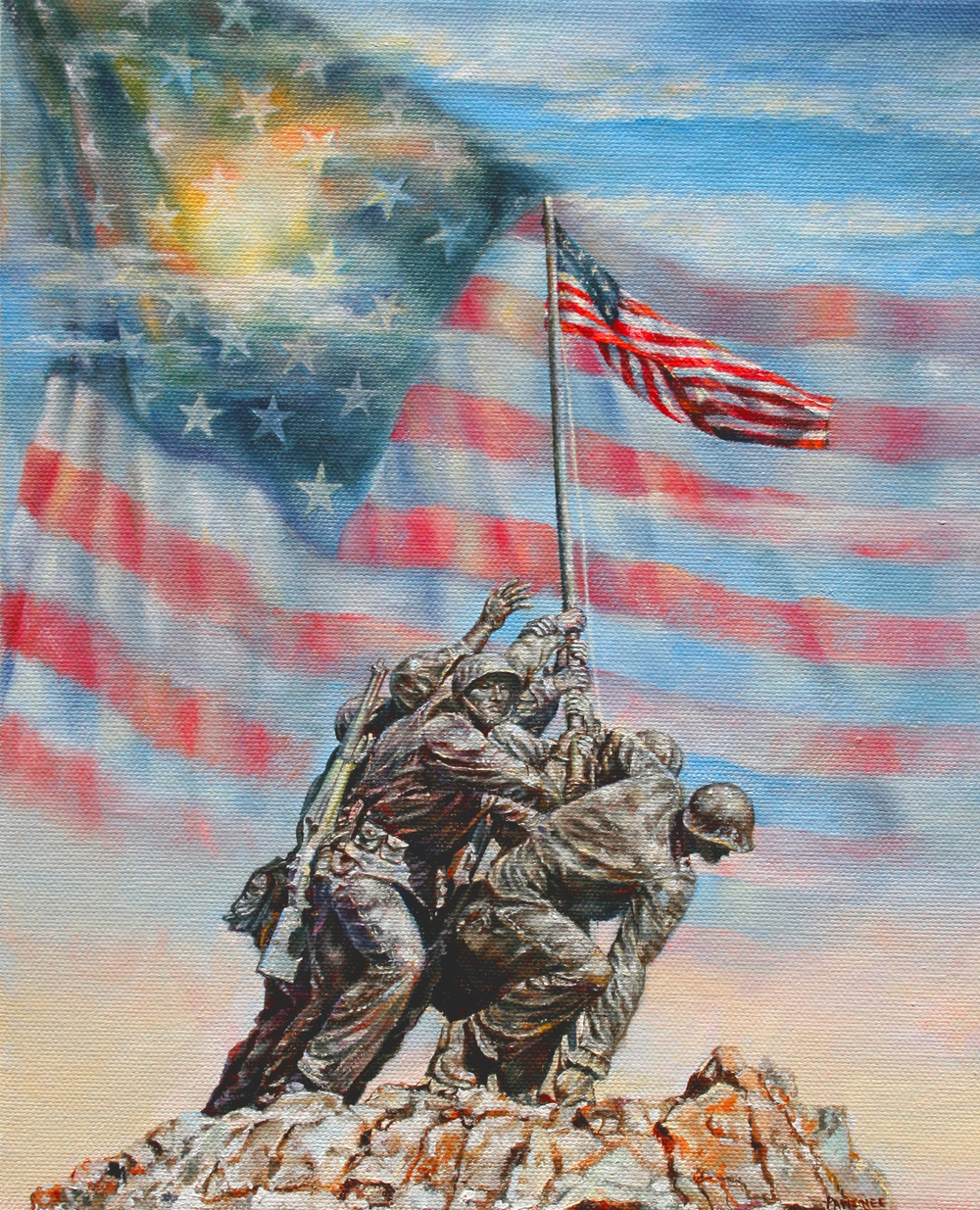 1000x1235 Iwo Jima - Iwo Jima Painting