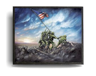 340x270 Iwo Jima Painting Etsy - Iwo Jima Painting