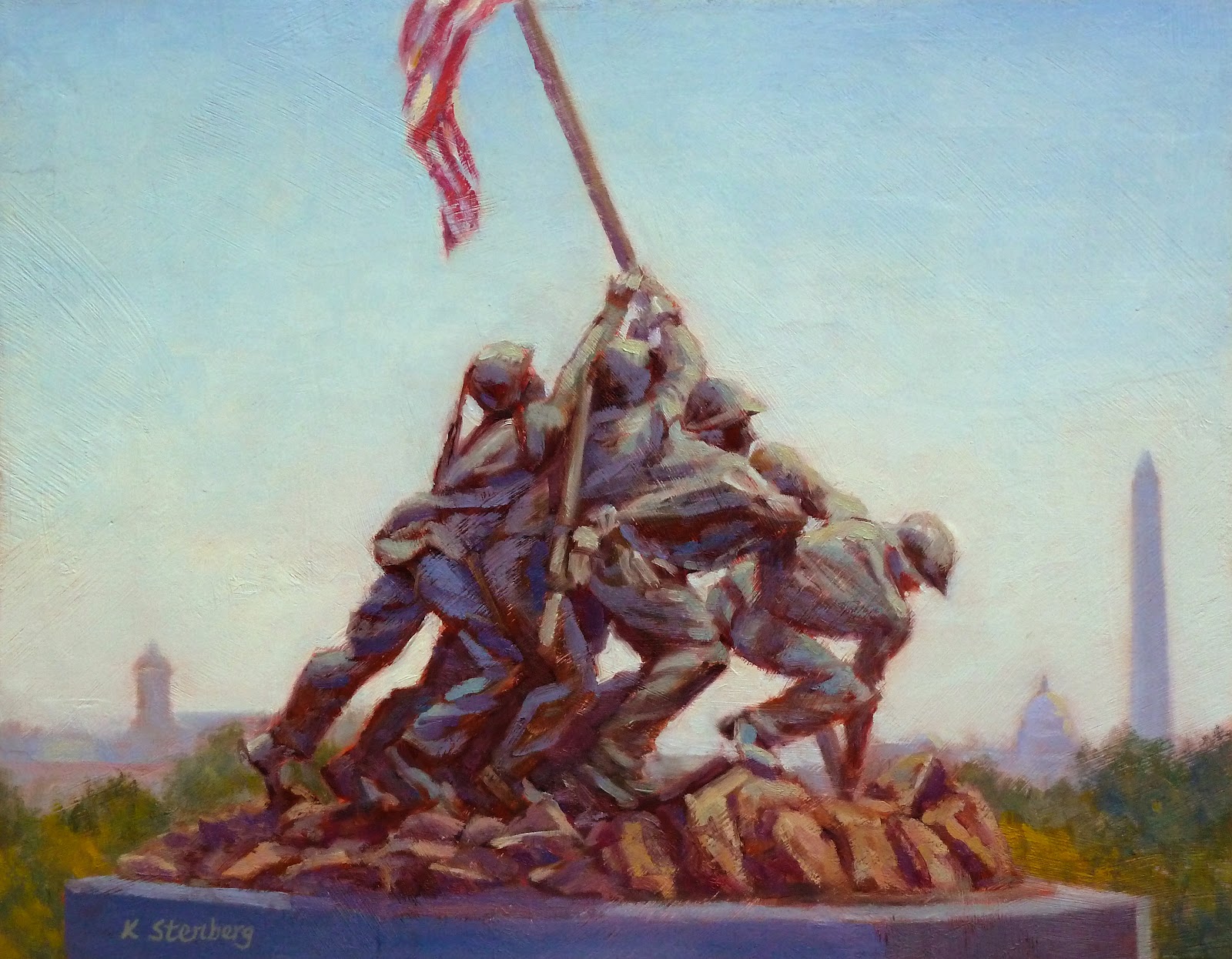 1600x1246 Kim Stenberg's Painting Journal Iwo Jima Memorial (Oil On Linen - Iwo Jima Painting