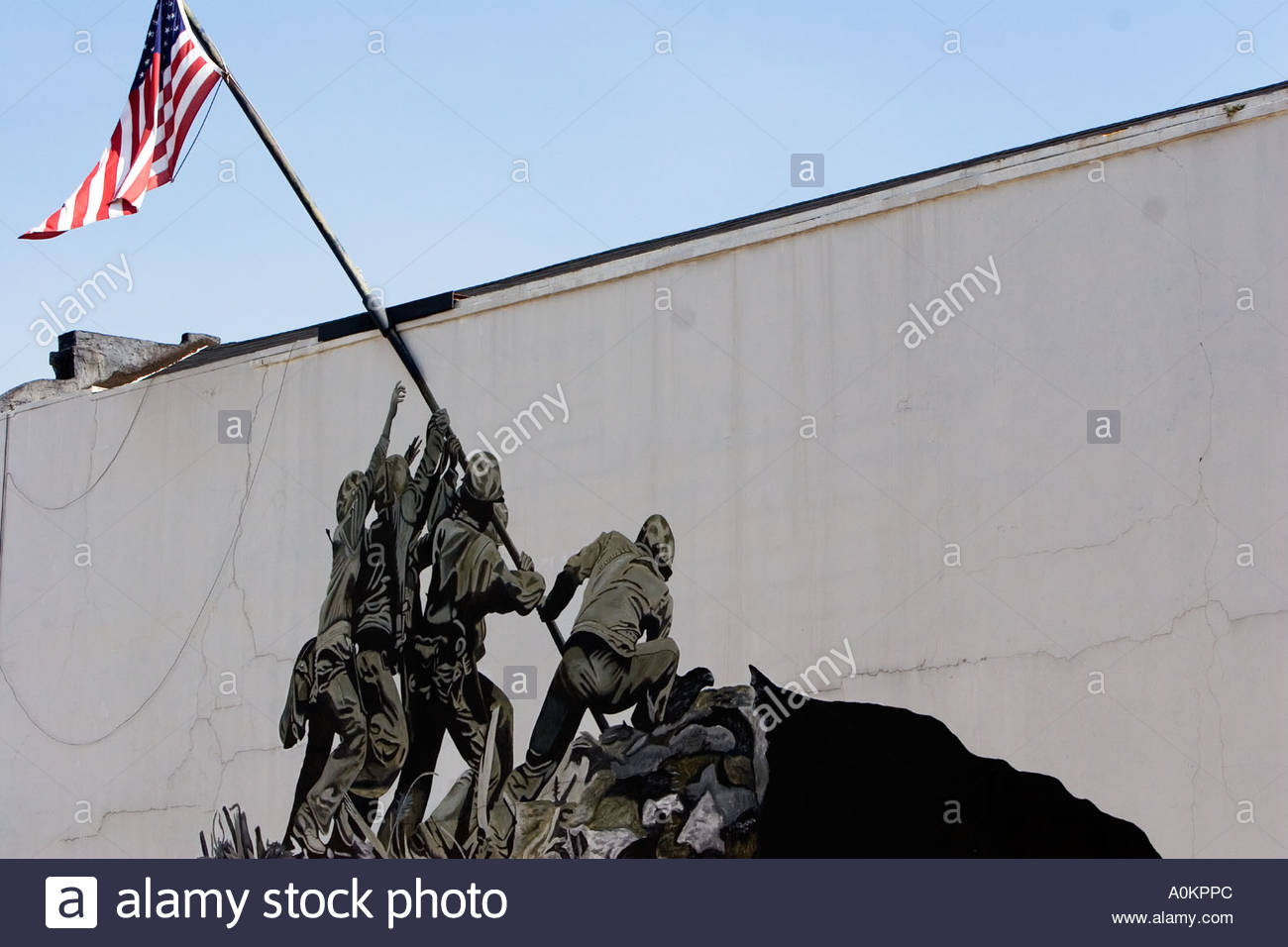 1300x956 Painting And Flag Of The Iwo Jima War Memorial - Iwo Jima Painting