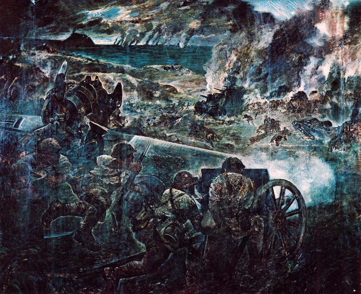 1200x976 Battle Of Iwo Painting By Takeo Terada History - Iwo Jima Painting