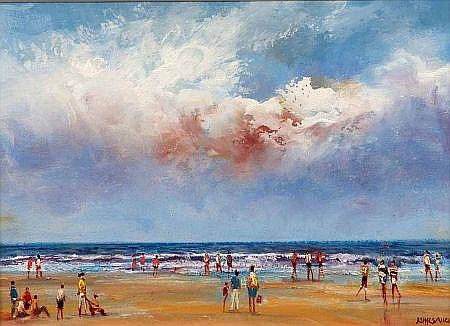 450x326 James J Allen, Signed Oil, Sand And Sea - J Allen Oil Painting