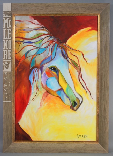 437x600 Original Oil Painting By J. Allen Mclemore Auction Company, Llc - J Allen Oil Painting