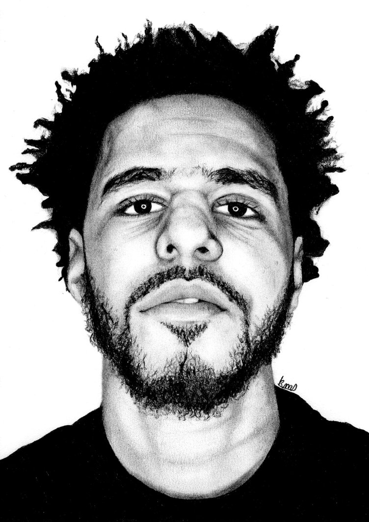 752x1063 J. Cole By Kylamariedee - J Cole Painting
