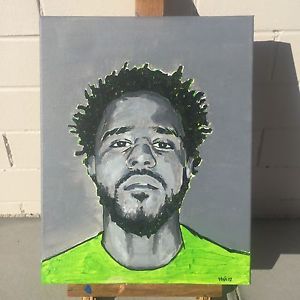 300x300 Original Painting J Cole Hip Hop Pop Art Canvas Framed Hand - J Cole Painting