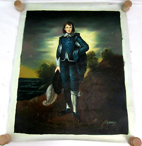 293x300 J. Thomas Blue Boy Oil On Canvas Painting Reproduction Not - J Thomas Painting