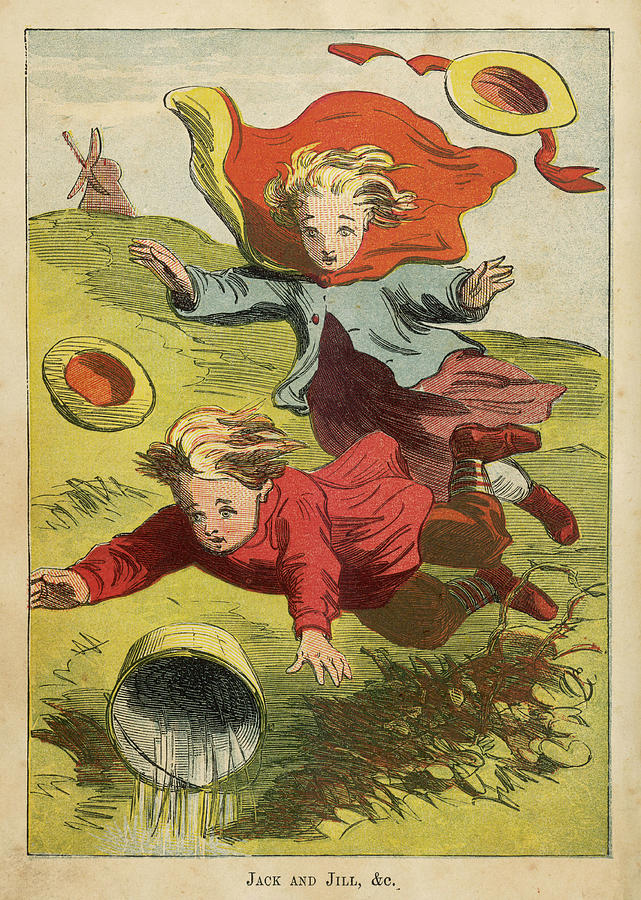 641x900 Jack And Jill Went Up The Hill Drawing By Mary Evans Picture Library - Jack And Jill Painting