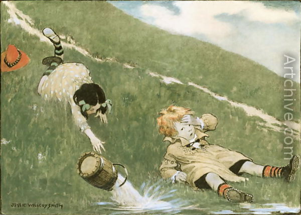600x430 Jack And Jill Reproduction By Jessie Wilcox Smith - Jack And Jill Painting