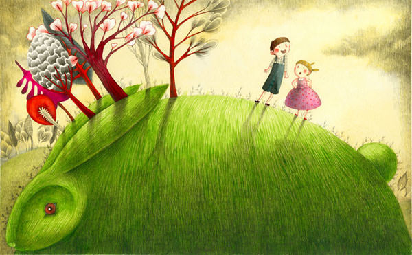 600x371 Jack And Jill Went Up The Hill To Stand On Top Of The Green Rabbit - Jack And Jill Painting