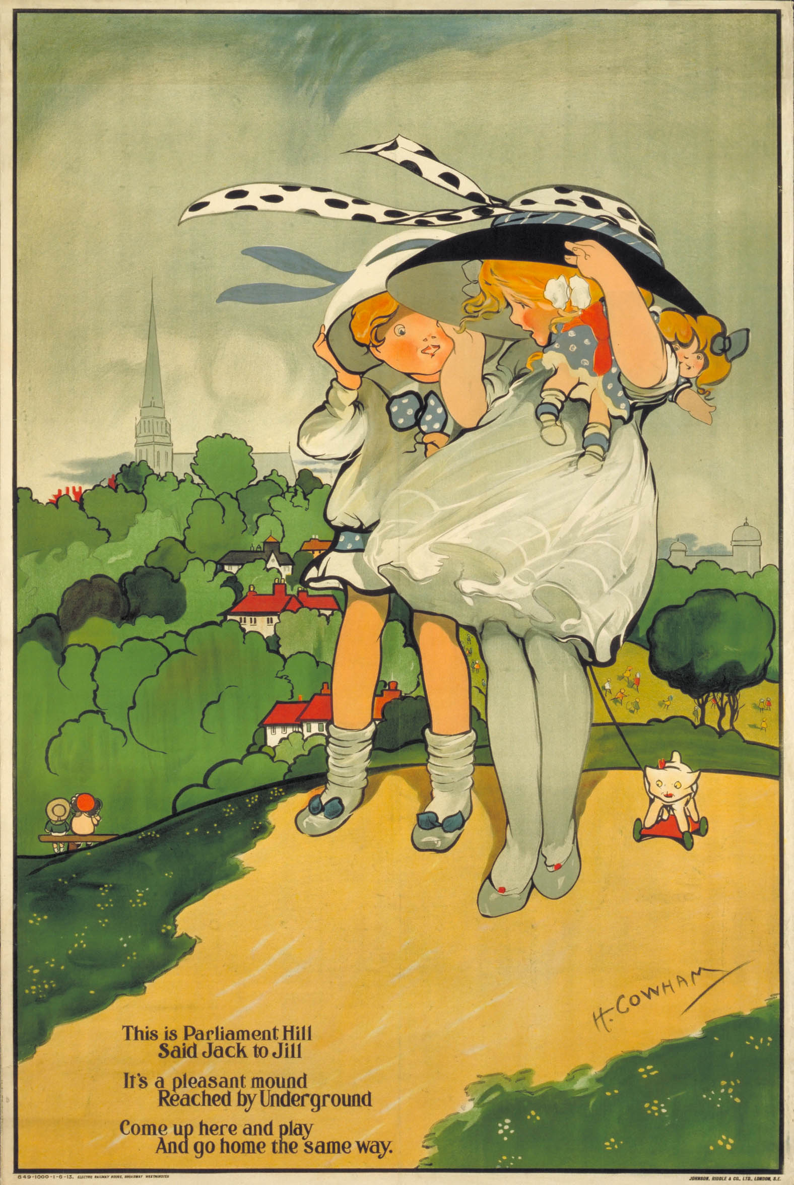 1576x2352 This Is Parliament Hill Said Jack To Jill, By Hilda Cowham, 1913 - Jack And Jill Painting