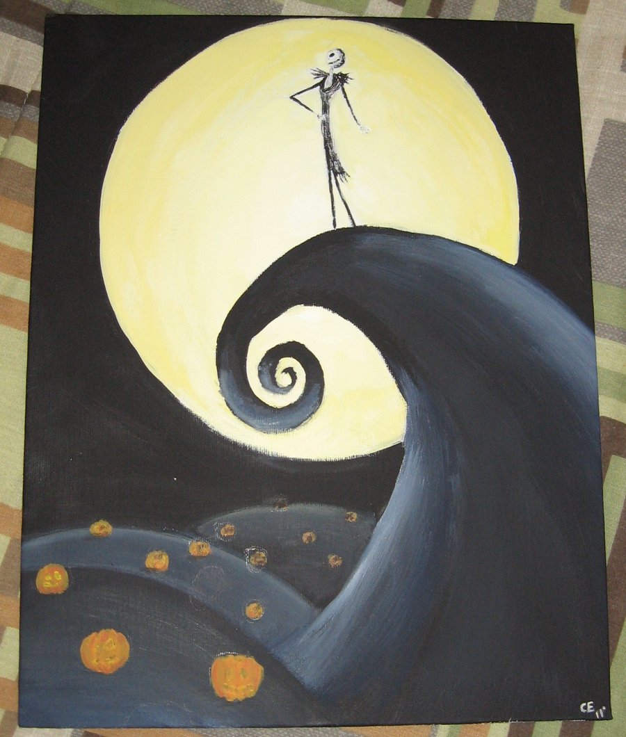 900x1060 Jack Skellington Painting By Camerakid21 - Jack And Sally Painting