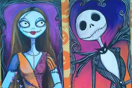 456x306 Jack Amp Sally Paint - Jack And Sally Painting
