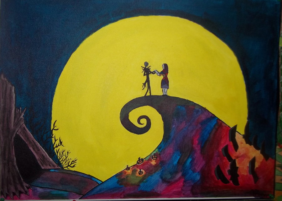 900x640 Jack And Sally Painting. By Funksmash - Jack And Sally Painting