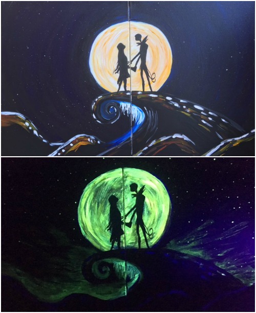 500x613 Paint N' Cheers - Jack And Sally Painting