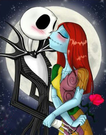 365x466 Jack Skellington Amp Sally Kiss Diamond Painting Embroidery Kit 5d - Jack And Sally Painting