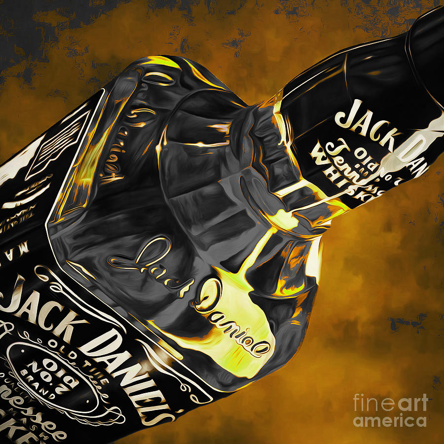 900x900 Jack Daniels Painting By Gull G - Jack Daniels Painting