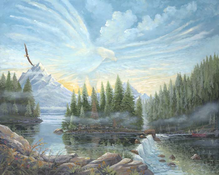 700x560 On Eagle's Wings By Jack E. Dawson - Jack Dawson Painting