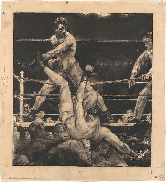 569x625 George Bellows Dempsey Through The Ropes The Met - Jack Dempsey Painting