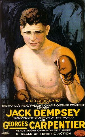 300x479 Jack Dempsey And Georges Carpenter, 1921 By Sporting Movie Posters - Jack Dempsey Painting