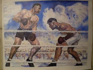 300x225 Jack Dempsey Jess Willard Boxing Painting Not Glossy Photo - Jack Dempsey Painting