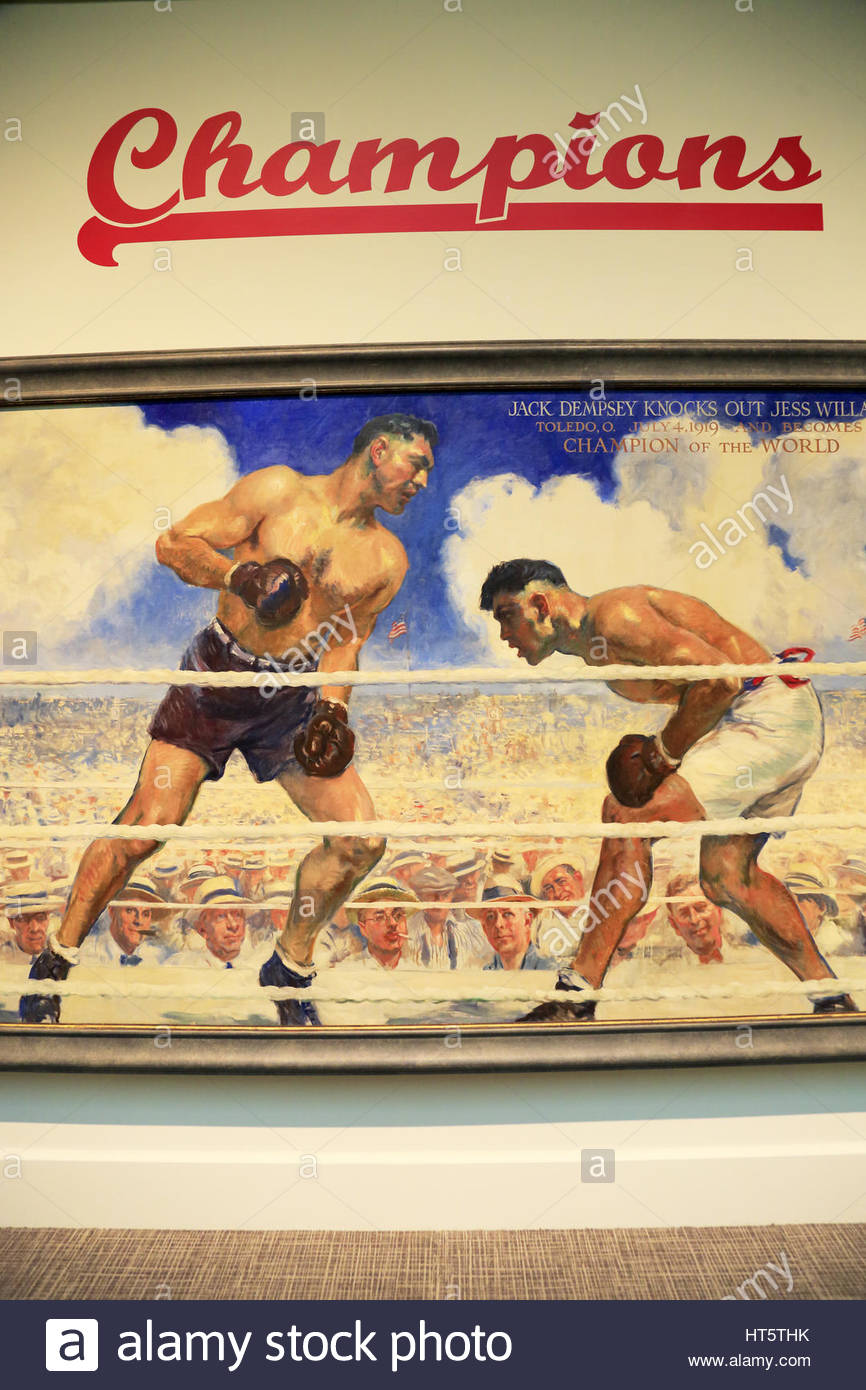 866x1390 Oil Painting Of Dempsey Willard Fight By James Montgomery Flagg - Jack Dempsey Painting