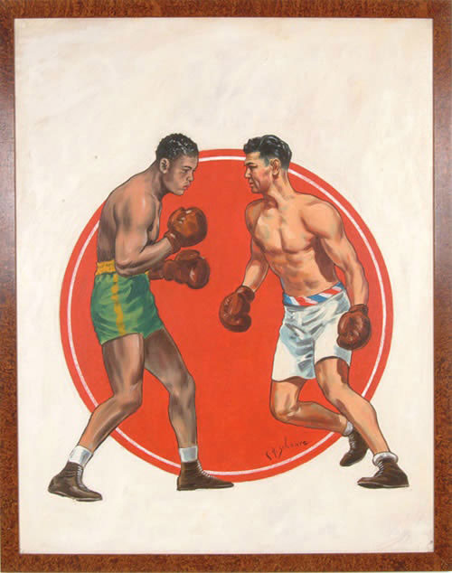 500x634 Robert Edward Auctions 1936 The Ring Magazine Original Cover Art - Jack Dempsey Painting