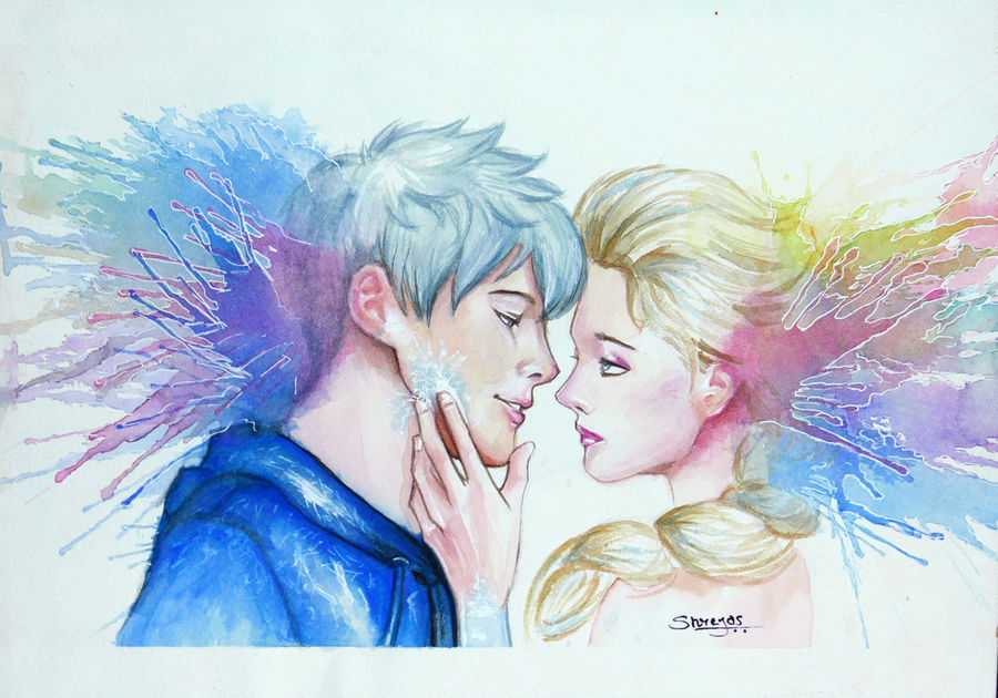 900x630 Jack Frost And Elsa Painting By Artist Shreyas Pailkar - Jack Frost Painting
