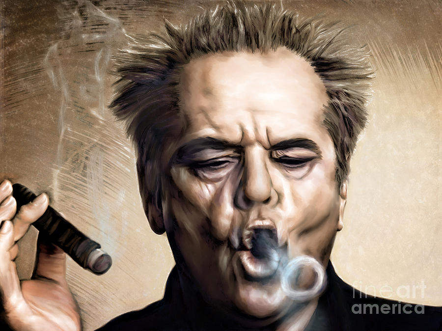 900x674 Jack Nicholson Painting By Andrzej Szczerski - Jack Nicholson Painting