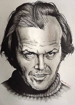 286x400 The Shining Original Drawing Painting Fan Art A4 Jack - Jack Nicholson Painting