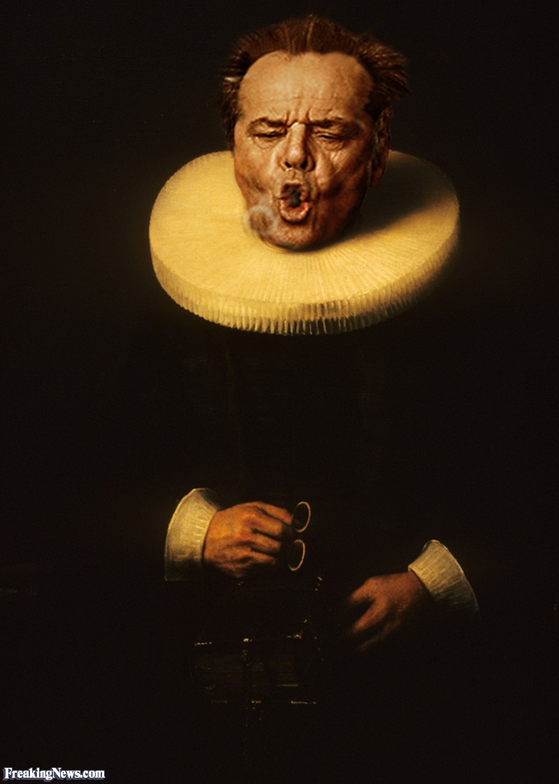800x1122 Jack Nicholson Blowing Smoke Rings Painting By Rembrandt Pictures - Jack Nicholson Painting