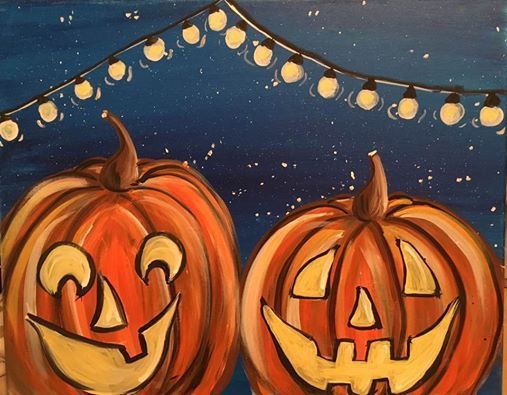 507x395 How To Paint Jack O' Lanterns At Night - Jack O Lantern Painting