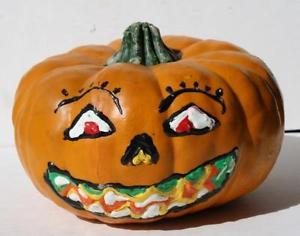 300x236 Pumpkin Gourd Jack O Lantern Painted Face Halloween Decoration - Jack O Lantern Painting