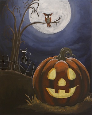 300x373 Social Artworking - Jack O Lantern Painting