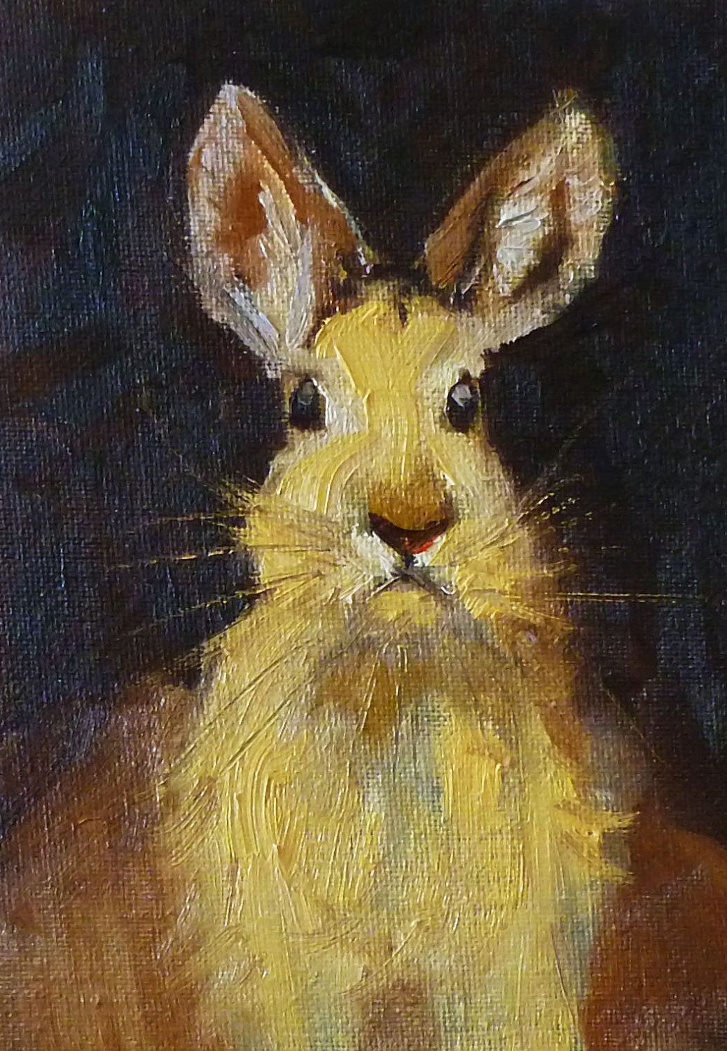 1038x1500 Rabbit Portrait, Oil Painting, Jack Rabbit, Small Animal On Canvas - Jack Rabbit Painting