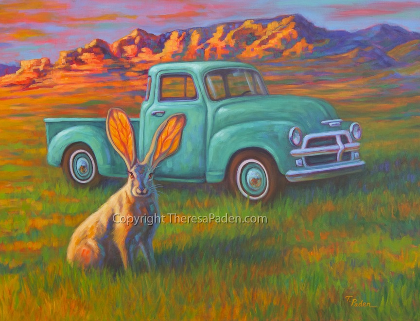 864x660 Colorful Southwestern Art July 2015 - Jack Rabbit Painting